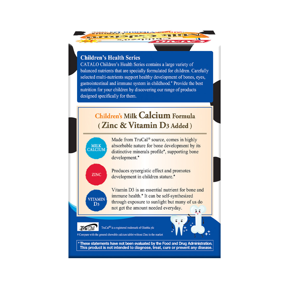 Child Calcium Rda Children's Milk Calcium - Bone Support with Zinc & D3 | CATALO USA